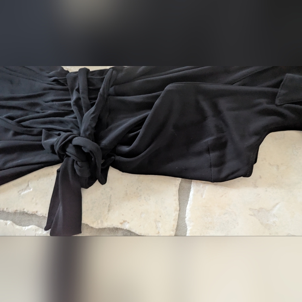 Bebe Vintage Y2K Black Viscose Wrap Dress - Picture 10 of 12